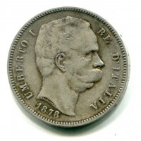 Umberto I (1878-1900): 5 lire 1878 (Gigante#23), colpetto al bordo
