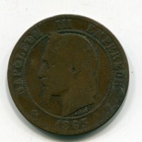 Francia, Napoleone III (1852-1870): 10 centesimi 1863-A (Gadoury#253)