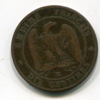 Francia, Napoleone III (1852-1870): 10 centesimi 1856-MA (Gadoury#248)