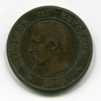 Francia, Napoleone III (1852-1870): 10 centesimi 1856-MA (Gadoury#248)