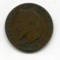 Francia, Napoleone III (1852-1870): 5 centesimi 1863-K (Gadoury#155)