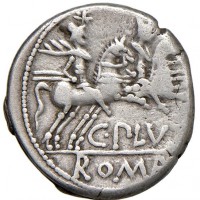 Plutia, C. Plutius (122 a.C.): denario (Varesi#476), grammi 3.89