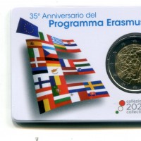 Italia 2022: 2 euro commemorativo "35° Anniversario Programma Erasmus", in coincard ufficiale
