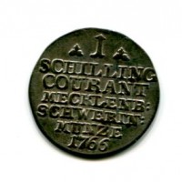 Germania, Mecklenburg-Schwerin, Friedrich II (1756-1785): 1 scellino 1766(KM#204)