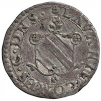 Messerano, Pier Luca II Fieschi (1528-1548): muragliola (MIR#717), grammi 1.91. Nominale di rarissima apparizione, un solo passaggio in asta negli ultimi 20 anni