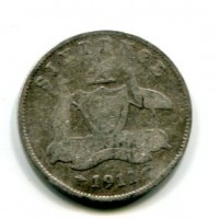 Australia, Giorgio V (1910-1936): 6 pence 1911 (KM#25)
