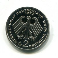 Germania, Rep. Federale (dal 1949): 2 marchi 1972-J (KM#124)