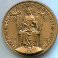 Pio XII (1939-1958): medaglia straordinaria 1954 "Anno Mariano"  (Cusumano/Modesti#227), opus Mistruzzi, diametro 44 mm.