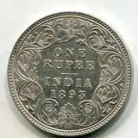 India Britannica, Vittoria (1837-1901): 1 rupia 1893 (KM#492)