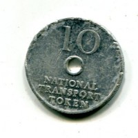 Gran Bretagna: gettone da 10 "National Transport Token"