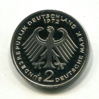 Germania, Rep. Federale (dal 1949): 2 marchi 1972-J "T.Heuss"  (KM#A127)