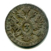 Austria, Ferdinando I (1835-1848): 3 kreuzer 1839-A (KM#2191)

