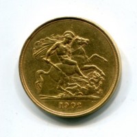 Gran Bretagna, Edoardo VII (1901-1910): 5 sterline 1902 (Spink#3965), colpo al bordo del R/