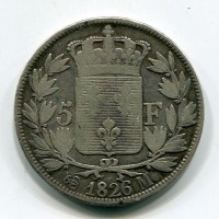 Francia, Carlo X (1824-1830): 5 franchi 1826-M (Gadoury#643)