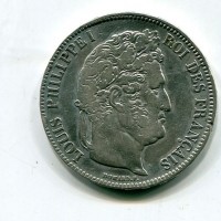 Francia, Luigi Filippo (1830-1848): 5 franchi 1838-MA (Gadoury #678)