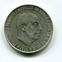 Spagna, Francisco Franco (1939-1975): 100 pesetas 1966 (70) (KM#797)
