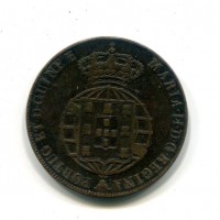 Angola, Maria II (1834-1853): 1/2 macuta 1851 (KM#56)
