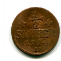 Germania, Berg, Carlo Teodoro (1743-1799): 1/2 stuber 1794-PR (KM#206), pulita