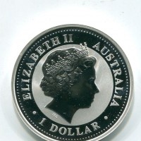 Australia, Elisabetta II (1952-2022): 1 dollaro 2005 "Calendario lunare - anno del Gallo"