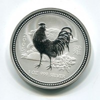 Australia, Elisabetta II (1952-2022): 1 dollaro 2005 "Calendario lunare - anno del Gallo"