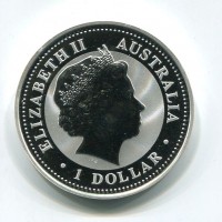 Australia, Elisabetta II (1952-2022): 1 dollaro 2004 "Calendario lunare - anno della Scimmia"