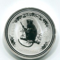 Australia, Elisabetta II (1952-2022): 1 dollaro 2004 "Calendario lunare - anno della Scimmia"