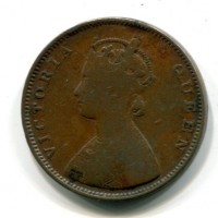 India Britannica, Vittoria (1837-1901): 1/2 anna 1862 (KM#468)