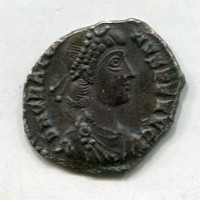 Graziano (367-383 d.C.): siliqua "VRBS ROMA" zecca di Treviri (RIC,IX#27C)