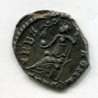 Graziano (367-383 d.C.): siliqua "VRBS ROMA" zecca di Treviri (RIC,IX#27C)