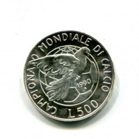 Repubblica Italiana: 1990, 500 lire "Italia '90", da confezione zecca
