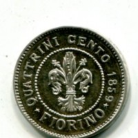 Firenze: medaglia che riproduce il fiorino del 1859, 22 mm, gr.4,99