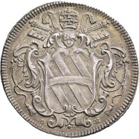 Clemente XII (1730-1740): testone 1736 (Muntoni#31; CNI#102), grammi 8.21