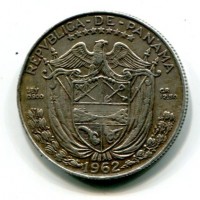 Panama: 1/2 balboa 1962 (KM#12.2), colpetti
