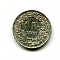 Svizzera, Confederazione: 1 franco 1937
