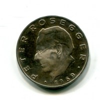 Austria, Repubblica: 25 scellini 1969 "Peter Rosegger" (KM#2905)