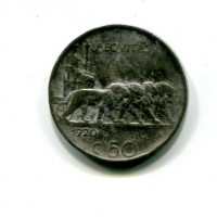 Vittorio Emanuele III (1900-1943): 50 cent. 1920-rigato "Leoni" (Gigante#165)