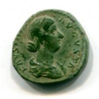 Faustina II (+175 d.C.): asse "IVNO SC" 11,71g (RIC III#1647), bel colore verde