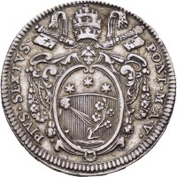 Pio VI (1775-1798): 1/2 scudo 1780-V (Muntoni#25b; CNI#54), grammi 13.18