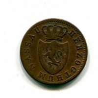 Germania, Nassau, Adolfo (1839-1866): 1 kreuzer 1848 (KM#67)