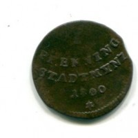 Germania, Ausburg, Città Libera: 1 pfenning 1800 (KM#189)