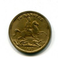 Gran Bretagna, Vittoria (1837-1901): gettone "To Hanover" 1849, diametro 22mm