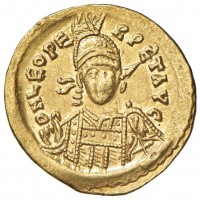 Leo I (457-473 d.C.): solido "VICTORIA AVGG", zecca di Costantinopoli (RIC,X#605), grammi 4.40