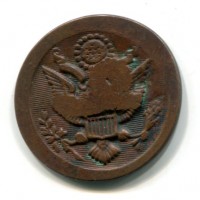 USA, Stati Confederati: bottone da uniforme "Waterbury Button", diametro 30mm, gr.8,33