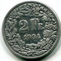 Svizzera, Confederazione: 2 franchi 1904
