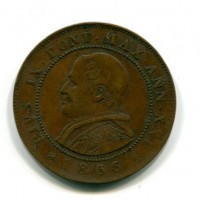 Roma, Pio IX (1846-1870): 2 soldi 1866 (Gigante#323)