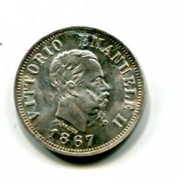 Vittorio Emanuele II (1861-1878): 50 cent. 1867-Mi "Valore"  (Gigante#80)