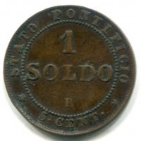 Roma, Pio IX (1846-1870): 1 soldo 1866-XI (Gigante#325a)
