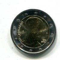 Italia 2019: 2 euro commemorativo "500° Anniversario della Morte di Leonardo Da Vinci"