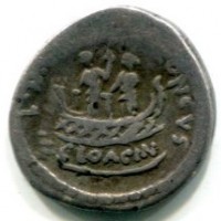Mussidia, L.Mussidius Longus (42 a.C.): denario (Crawford#494/42c)