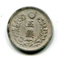 Giappone, Mutsuhito (1867-1912): 5 sen anno 10° (1877) tipo 1 (KM#22)